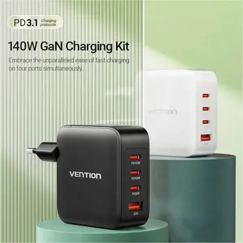 Wall Charger Vention FEIB0-EU Black 140 W