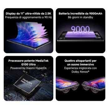 Tablet Xiaomi Octa Core 4 GB RAM 128 GB Grey 11"