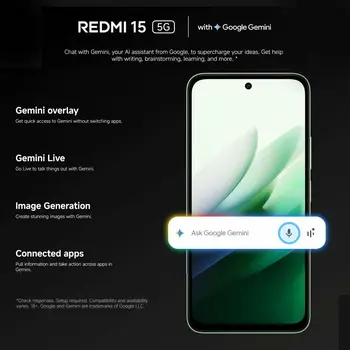 Smartphone Xiaomi REDMI 15 5G 8-256 BK Octa Core 8 GB RAM 256 GB Black 6,9"