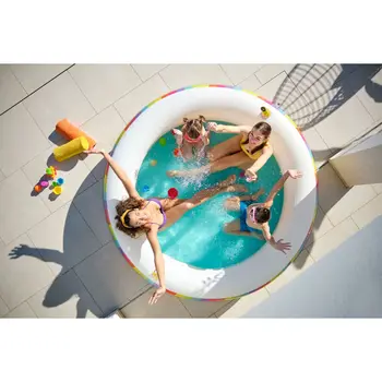 Inflatable Paddling Pool for Children Bestway Rainbow 206 x 206 x 51 cm