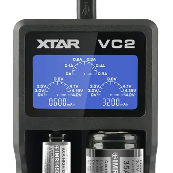 Battery charger Xtar VC2 Litio Ion Batteries x 2