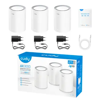 Access point Cudy M3000(3-PACK) White RJ45 Ethernet WAN Wi-Fi