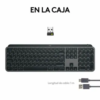 Wireless Keyboard Logitech MX Keys S Spanish Qwerty Graphite Steel