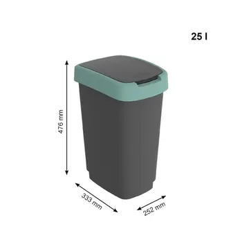 Waste bin Rotho Twist Green Green Plastic 25 L