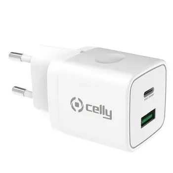 Wall Charger 2-in-1 Celly White 20 W