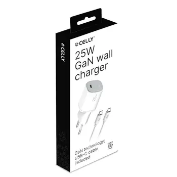 USB Cable Celly UPTC1USBC25WCTC White