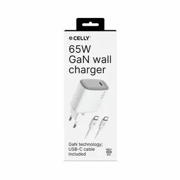 Wall Charger Celly UPTC1USBC65WCTC White