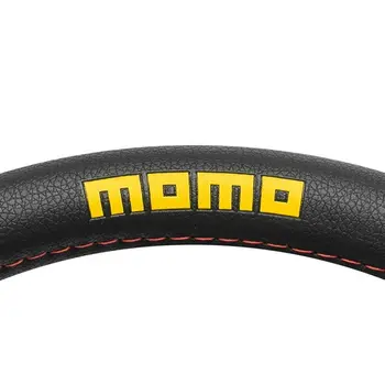 Steering Wheel Cover MOMO MOMLSWC0LAPBR Black/Red Ø 38-39 cm