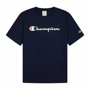 Men’s Short Sleeve T-Shirt Champion Champion Crewneck Navy Blue