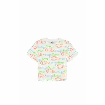 Women’s Short Sleeve T-Shirt Champion Crewneck Croptop White