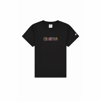 Women’s Short Sleeve T-Shirt Champion Crewneck Croptop Black