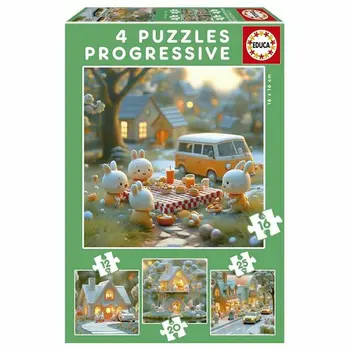 Puzzle Educa Rabbit 12 Pieces 16 Pieces 20 Pieces 25 Pieces (4 Units)