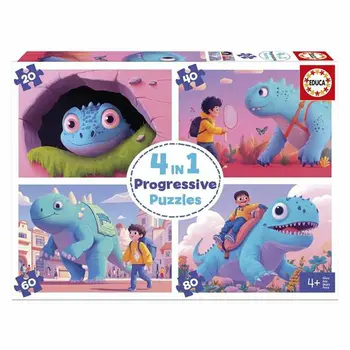 4-Puzzle Set Educa Friendly Dinosaurs
