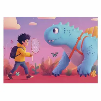4-Puzzle Set Educa Friendly Dinosaurs