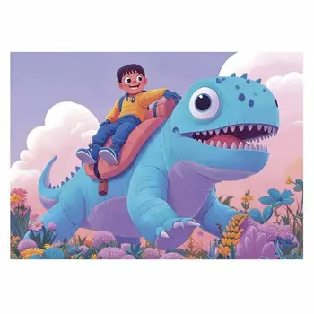 4-Puzzle Set Educa Friendly Dinosaurs