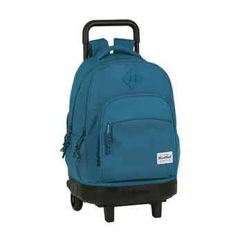 School Rucksack with Wheels Safta Blue 33 x 45 x 22 cm