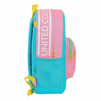 Laptop Backpack Benetton Color Block 15,6'' Yellow Pink Turquoise