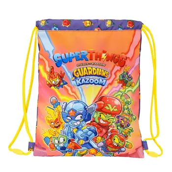 Backpack with Strings SuperThings Guardians of Kazoom Yellow Purple 26 x 34 x 1 cm