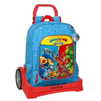 School Rucksack with Wheels SuperThings Rescue Force Blue 32 x 42 x 14 cm
