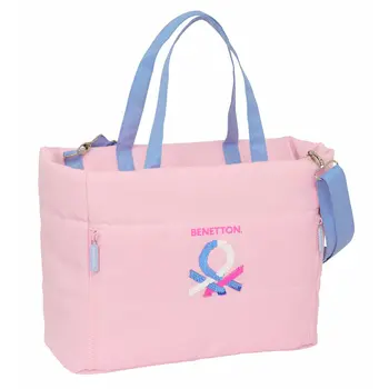 Bag with laptop pocket Benetton Pink 40 x 31 x 17 cm