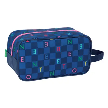 Travel Slipper Holder Benetton Damero Navy Blue 29 x 15 x 14 cm