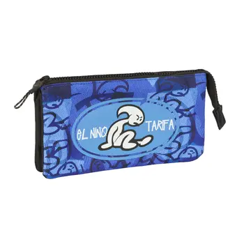 Triple Carry-all El Niño Roller Blue Black 22 x 12 x 3 cm