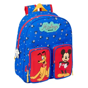 School Bag Mickey Mouse Clubhouse Good day Blue 28 x 34 x 10 cm