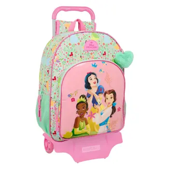 School Bag Disney Princess Bloom Green Pink 33 x 42 x 14 cm