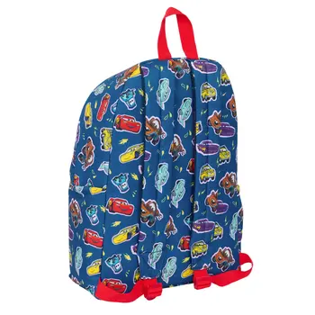 Laptop Backpack Cars Racing Navy Blue