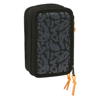 Triple Pencil Case Naruto Black 12,5 x 19,5 x 5,5 cm 37 Pieces