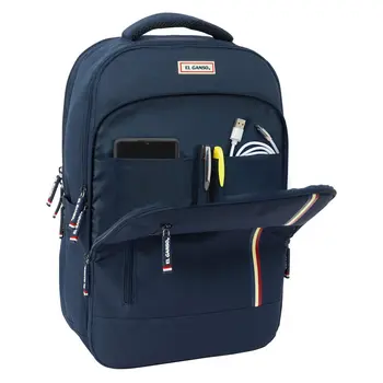 Rucksack for Laptop and Tablet with USB Output El Ganso Eclipse Navy Blue