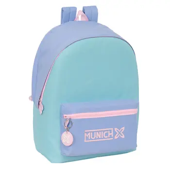 Rucksack for Laptop and Tablet with USB Output Munich Mellow Blue Pink Celeste