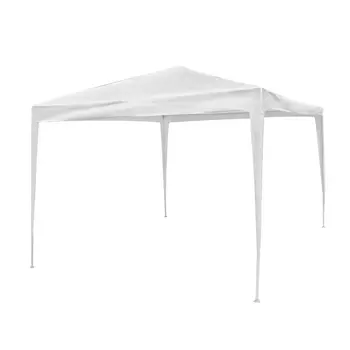 Pergola Gazebo Raffia Steel 300 x 300 x 240 cm White