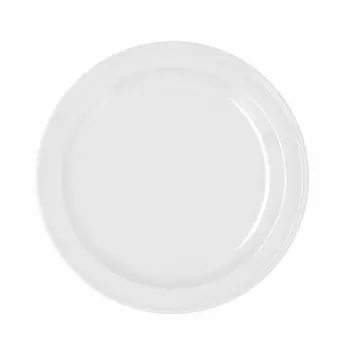 Flat plate Bidasoa Glacial Ceramic White (Ø 26 cm) (Pack 4x)