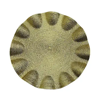 Table Mat Versa Golden Plastic 38 x 38 cm