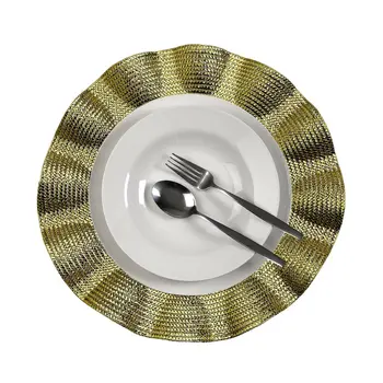 Table Mat Versa Golden Plastic 38 x 38 cm