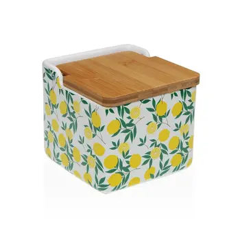 Salt Shaker with Lid Versa Ceramic Dolomite Lemon 12,2 x 11,5 x 12,2 cm