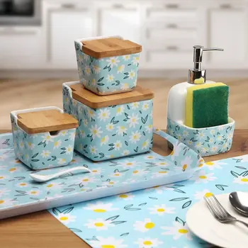 Salt Shaker with Lid Versa DAISY  Ceramic 12,2 x 11,5 x 12,2 cm