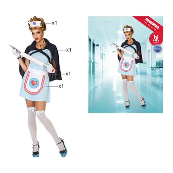 Costume for Adults Nurse Multicolour (4 Pieces) (4 pcs)