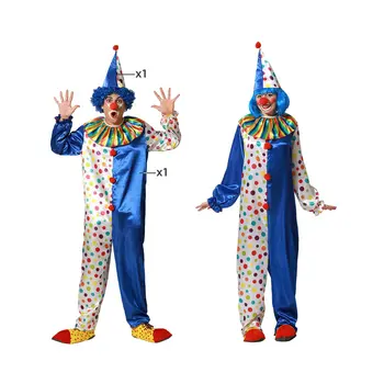 Costume for Adults M/L Male Clown Blue
