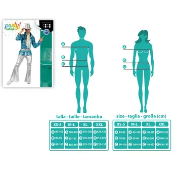 Costume for Adults Blue Disco Music