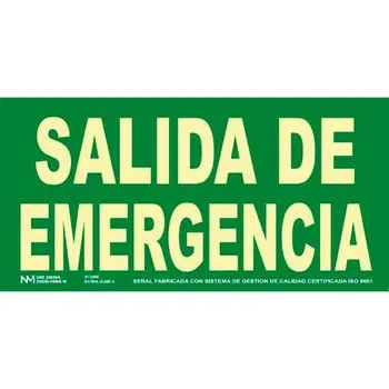 Sign Archivo 2000 "SALIDA DE EMERGENCIA" PVC 32 x 16 cm