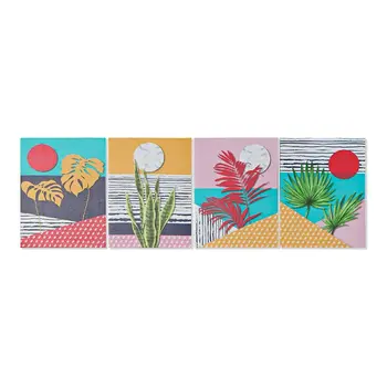 Painting DKD Home Decor Tropical Canvas Tropical (30 x 1,8 x 40 cm) (4 Units)