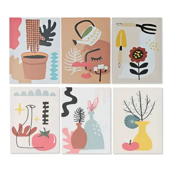 Painting DKD Home Decor Plants Plant pot Scandinavian 30 x 1,8 x 40 cm Multicolour