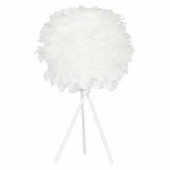 Desk lamp DKD Home Decor White Metal Feather (42 x 42 x 60 cm)