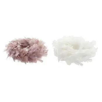 Advent wreathe DKD Home Decor Foam Feather (40 x 40 x 6 cm) (2 pcs)