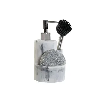 2-in-1 Soap Dispenser for the Kitchen Sink DKD Home Decor Resin Stainless steel 12,6 x 11,4 x 18,6 cm