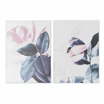 Painting DKD Home Decor Tropical Leaf of a plant (50 x 1,8 x 70 cm) (2 Units)