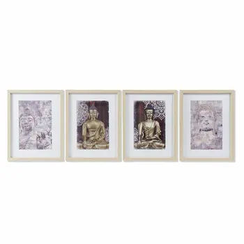 Painting DKD Home Decor Buddha Oriental (35 x 2 x 45 cm) (4 Units)