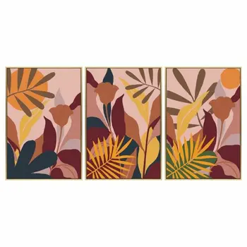 Painting DKD Home Decor Tropical Leaf of a plant (53 x 3,5 x 73 cm)
